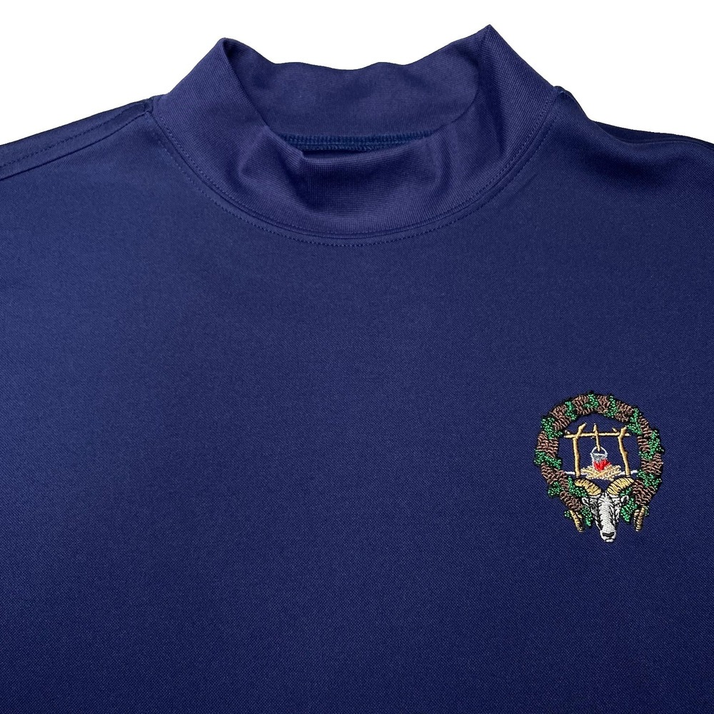 The Camp-Fire Club of America Long Sleeve Shirt Mock Neck Performance Navy